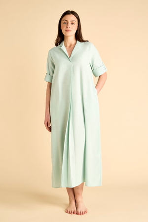 Short-Sleeve Linen Kaftan with Collar product image