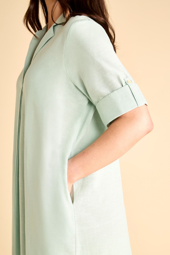 Short-Sleeve Linen Kaftan with Collar product image 3