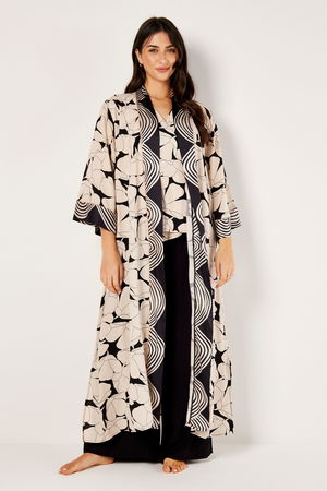 Printed Kimono in Black and White product image