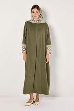 Heratige Inspired Abaya with Printed Sleeve Cuffs and Veil product image 5