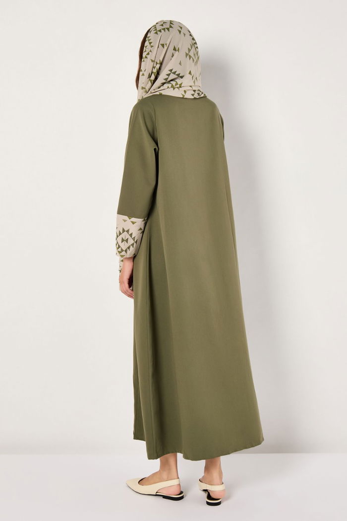 Heratige Inspired Abaya with Printed Sleeve Cuffs and Veil product image 6