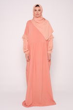 Layered Two-Tone Prayer Dress with Matching Veil product image 1