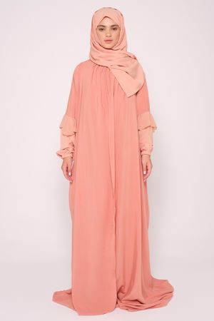 Layered Two-Tone Prayer Dress with Matching Veil product image