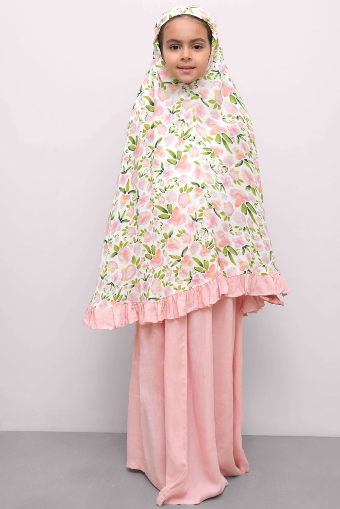 Prayer Dress with Printed Veil for Girls product image 1