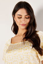 Satin Printed Pyjama Set with Ruffled Sleeves product image 5