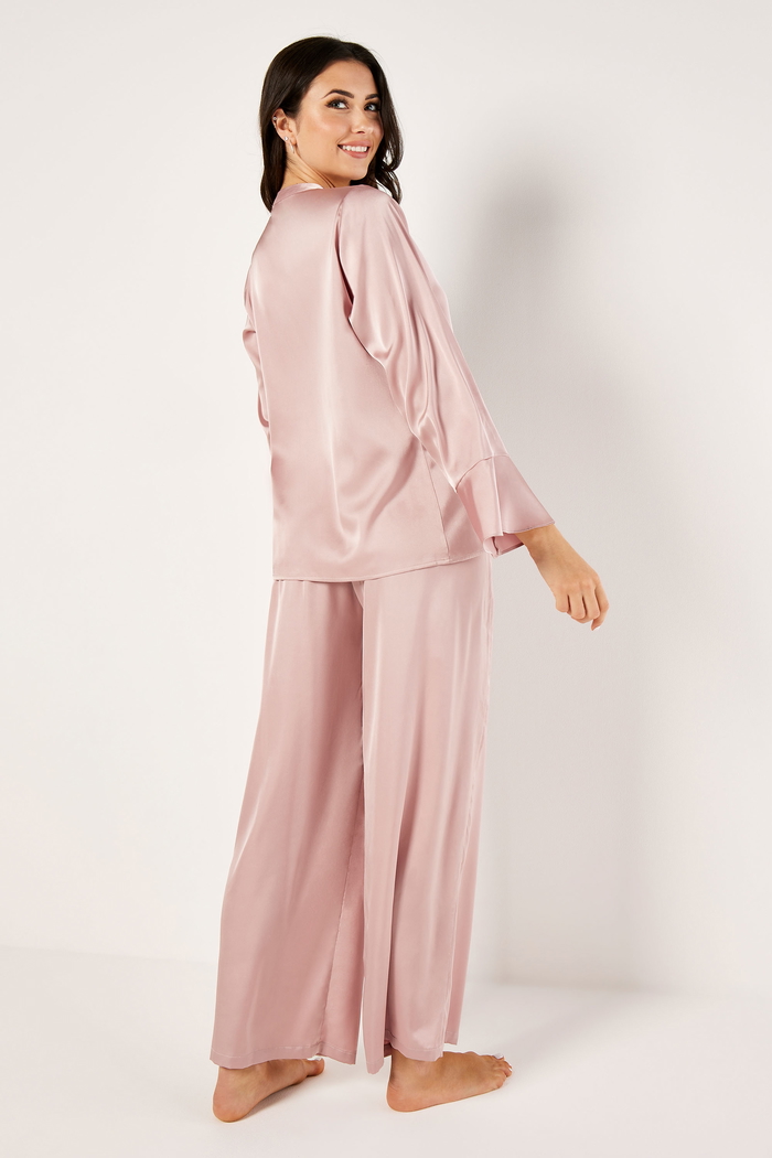 Satin Buttoned Pyjama Set with Ruffles product image 5