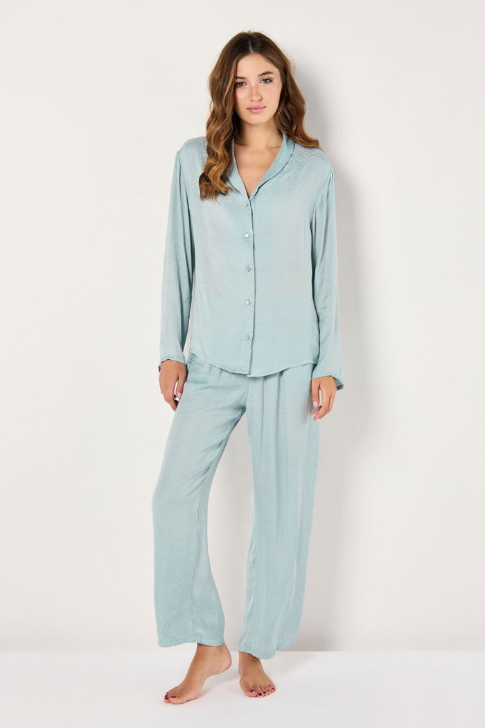 Satin ـJacquard Pyjama Set with a Classic Cut product image 1