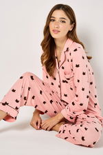 Cat Printed Pyjama Set with Pockets product image 1