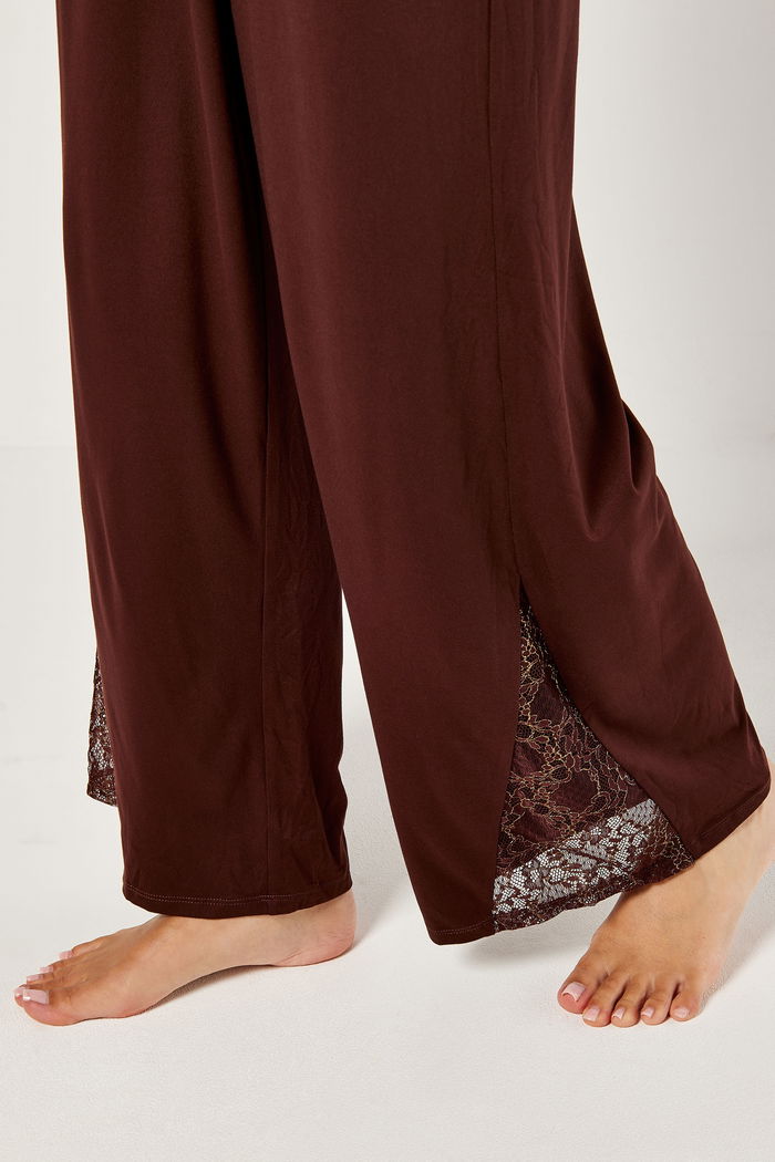 Long Pyjama Set Embellished with Lace Trims product image 6