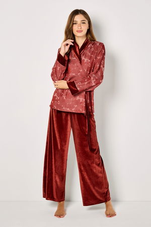 Jacquard Velvet Pyjama Set with a Side Tie product image