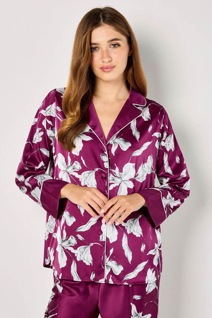 Floral Printed Satin Pyjama Set product image 2