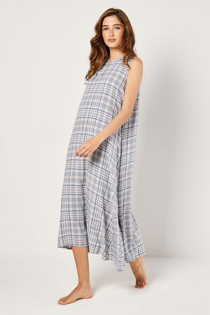 Long Nightgown with Check Print product image