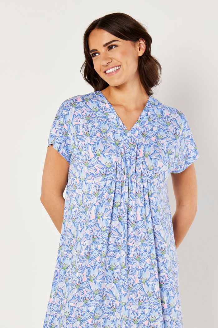 Shirred Floral Night Gown product image 1