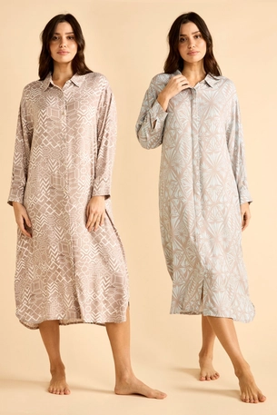 2 Piece Printed Night Gown Set product image