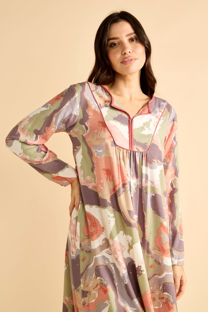 Printed Night Gown with Cute Collar product image 2