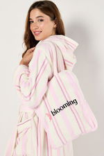 Striped Bathrobe with Hoodie and Matching Bag product image 1