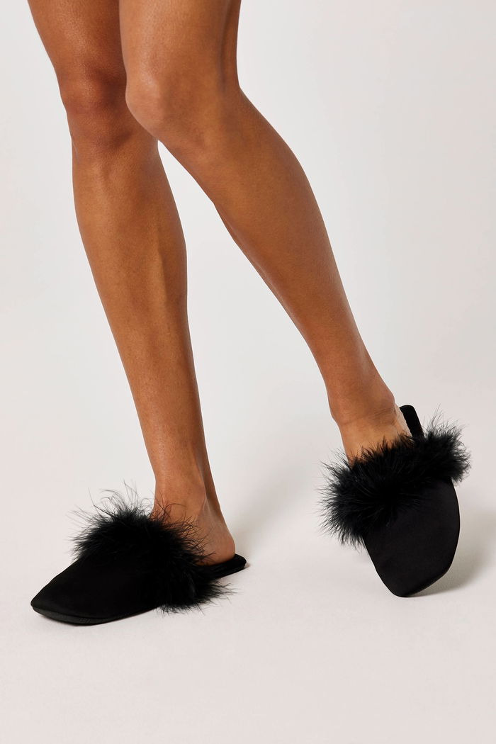 Satin Mules with Feathers product image 1