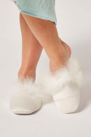 Satin Mules with Feathers product image