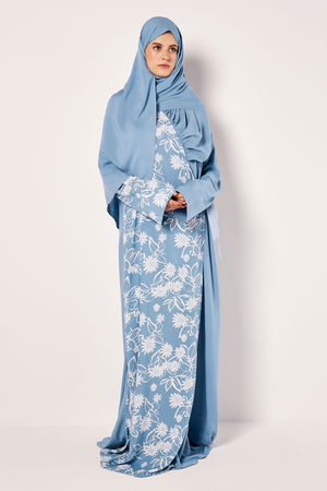 Side Tie Prayer Dress with Matching Veil and Printed Front product image