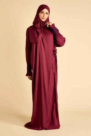 Side Open Prayer Dress with Smocked Sleeves product image