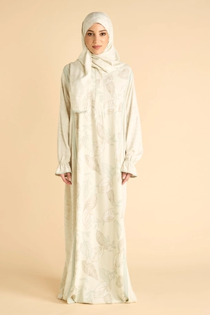 Leaf Printed Prayer Dress with Zipper product image