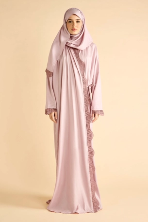 Pink Side Open Prayer Dress with Lace product image