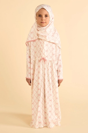 Girls Prayer Dress with Pink Bows product image