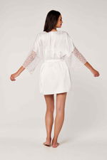 Soft Floral Belted Embellished Mini robe with lace at the sleeves product image 5