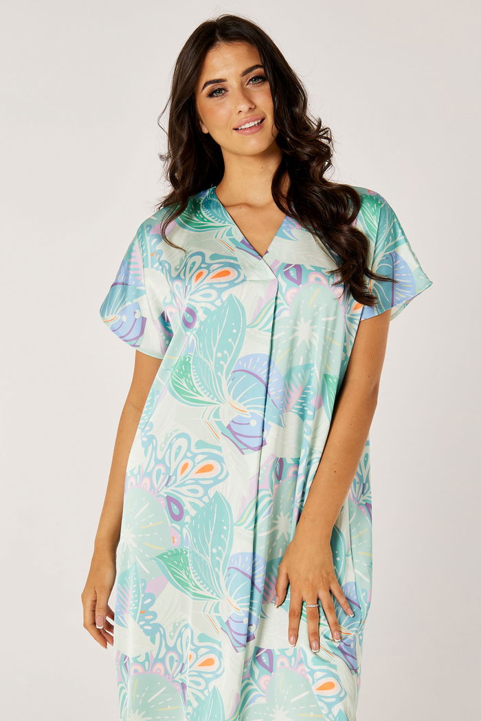 Flower Printed Maxi Short Sleeves Kaftan product image 4