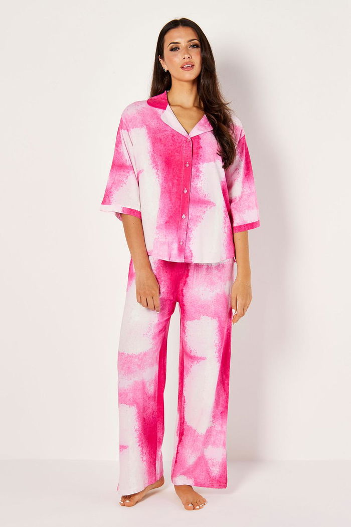 طقم منزلي Tie Dye بقصة واسعة من قطعتين product image 1