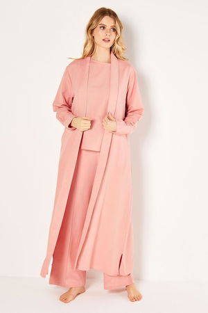 Wide Cut and Side Slits Maxi Kimono product image